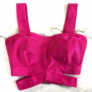 WOW couture Pink Bandage Crop Top